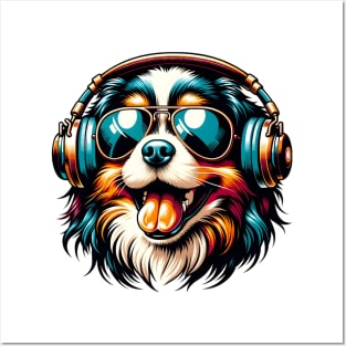 Tibetan Spaniel Smiling DJ in Bright Japanese Style Posters and Art